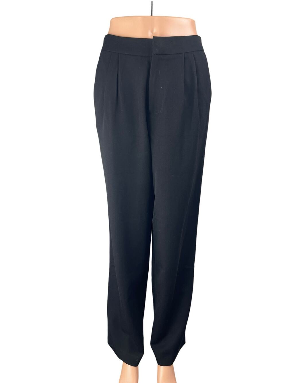 WAYF Women's Black High Rise Pleated Straight Leg Trousers Dress Pants Size XS